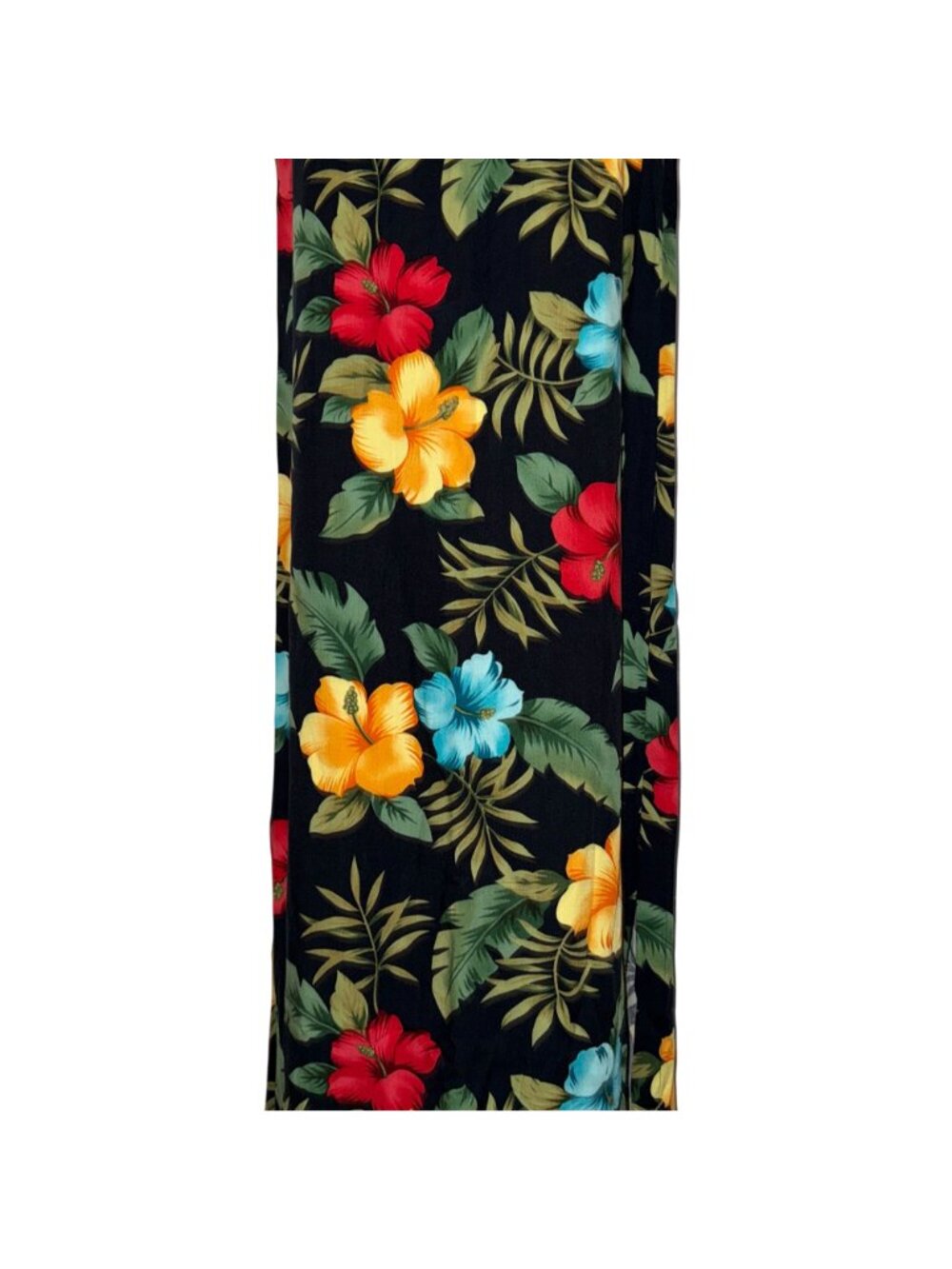 La Cabana Sleeveless Hawaiian Beach Dress Womens S Black Floral A-Line Maxi - Picture 3 of 8